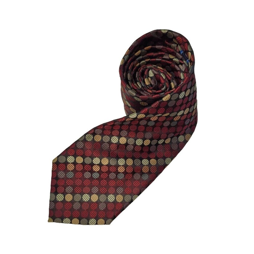 Croft & Barrow Tie Mens Necktie Repp Polka Dot Textured Thick Office Preppy Poly